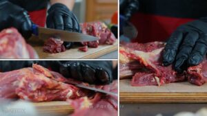 Restaurant mutton cutting footage