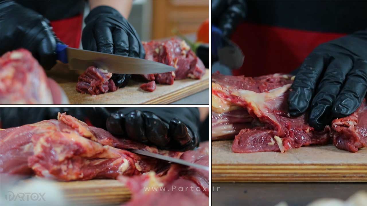 Restaurant mutton cutting footage
