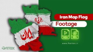 Download the ready-made animated map with the texture of the Iranian flag Mp4, Mov